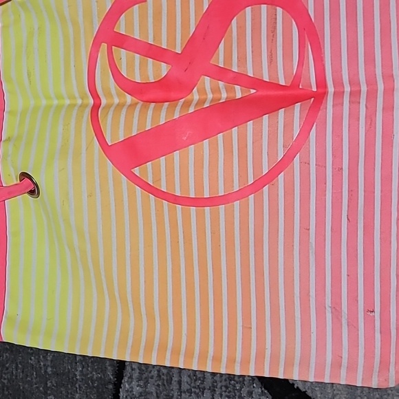 VICTORIA SECRET OMBRE NEON STRIPES CANVAS TOTE BAG - Picture 3 of 11